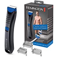 Remington BHT250 Delicates - Afeitadora Corporal- Cuchillas de Acero Inoxidable- Inalámbrica- Uso Seco y Mojado- Negro